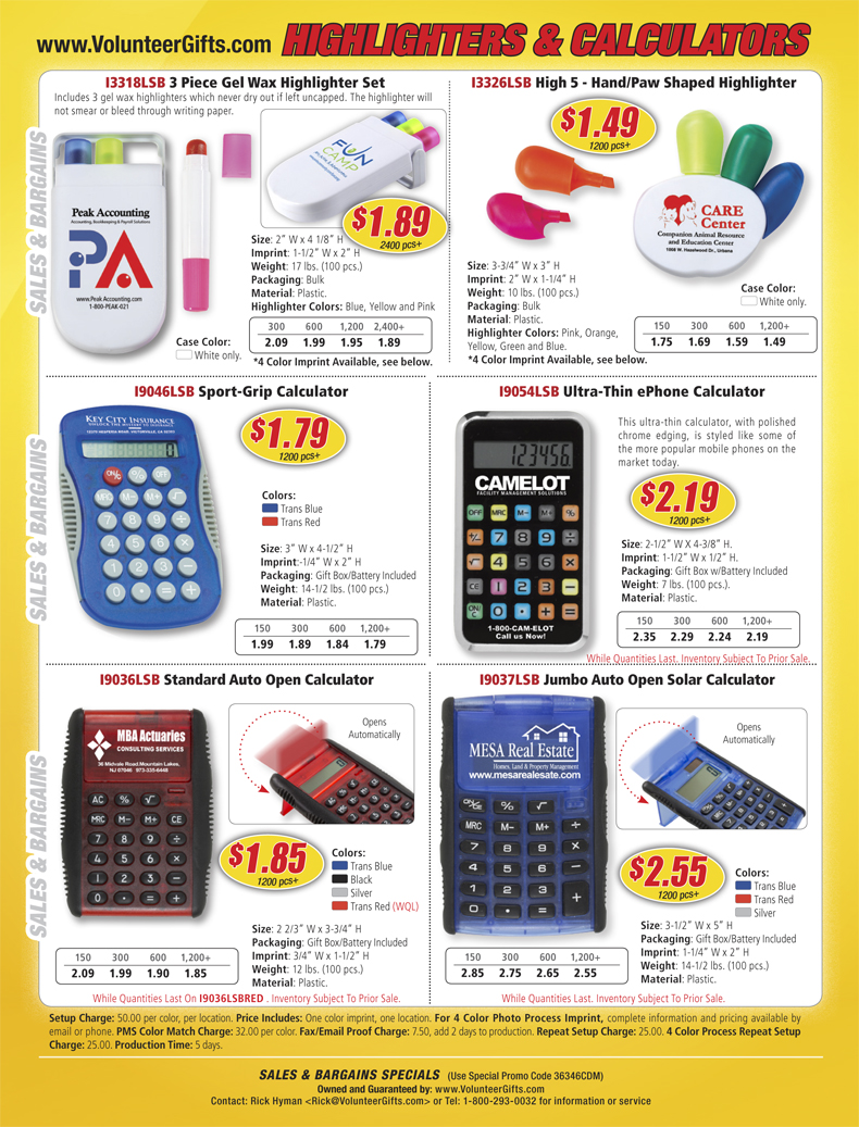 Highlighters & Calculators Highlighters & Calculators